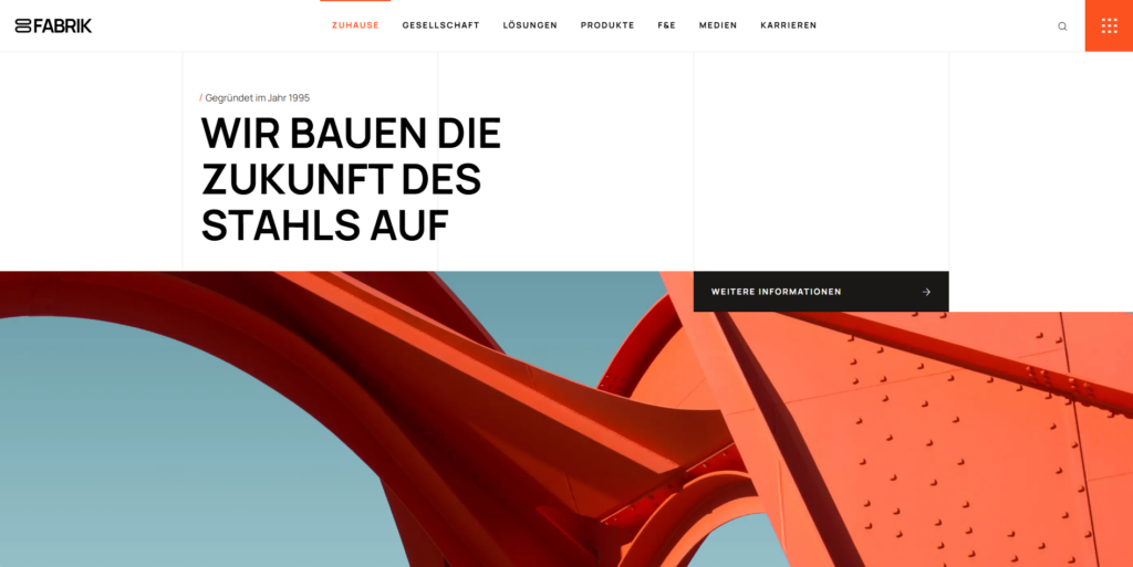 Abgeschlossenes Website-Projekt der Werbeagentur Goal Office für eine Stahlfabrik im Raum Schramberg.